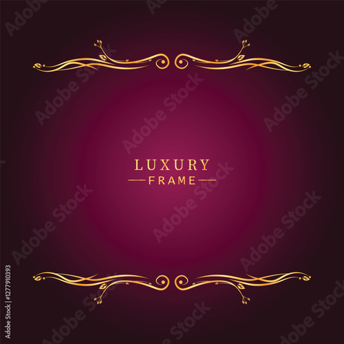 Golden luxury frame border ornament premium