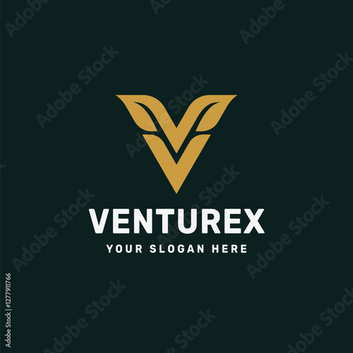 Abstract letter V nature business logo vector icon illustration
