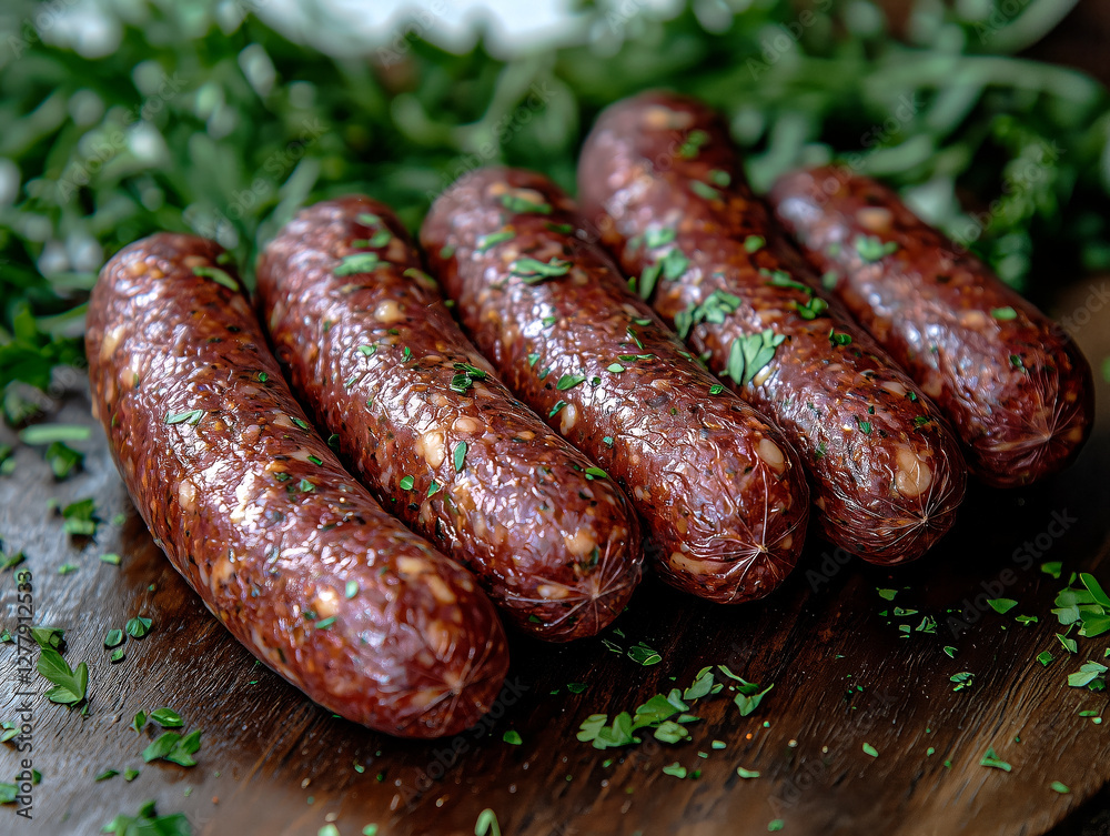 Baltic Sausage smooth and smoky with a mild spice blend uniform reddish-brown casing with a sleek Baltic Sausage smooth and smoky with a mild spice blend uniform reddish-brown casing with a sleek