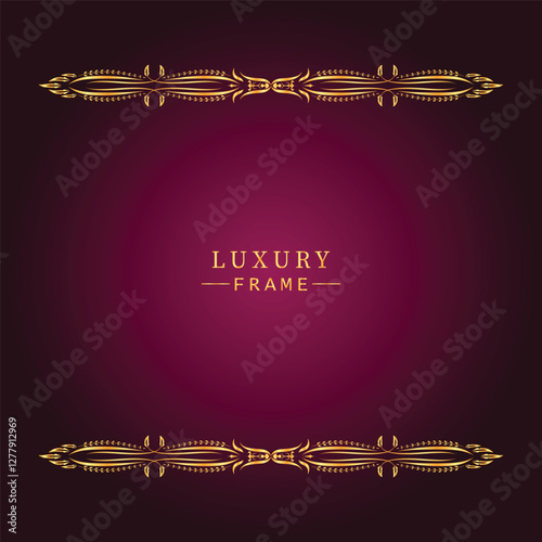 Golden luxury frame border ornament premium