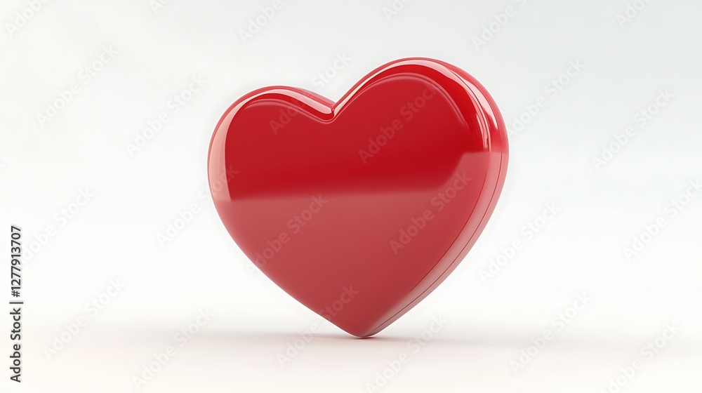 A Shiny Red Heart: Symbol of Love and Affection A Shiny Red Heart: Symbol of Love and Affection