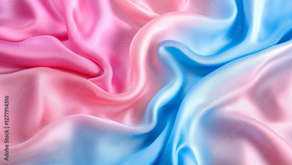 Fototapeta premium Pink blue silk fabric ombre texture background