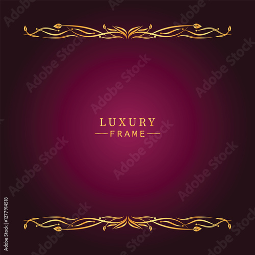 Golden luxury frame border ornament premium
