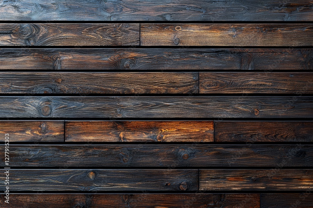 Naklejka premium Dark wood plank background with rustic textured surface