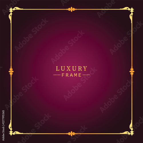 Golden luxury frame border ornament premium