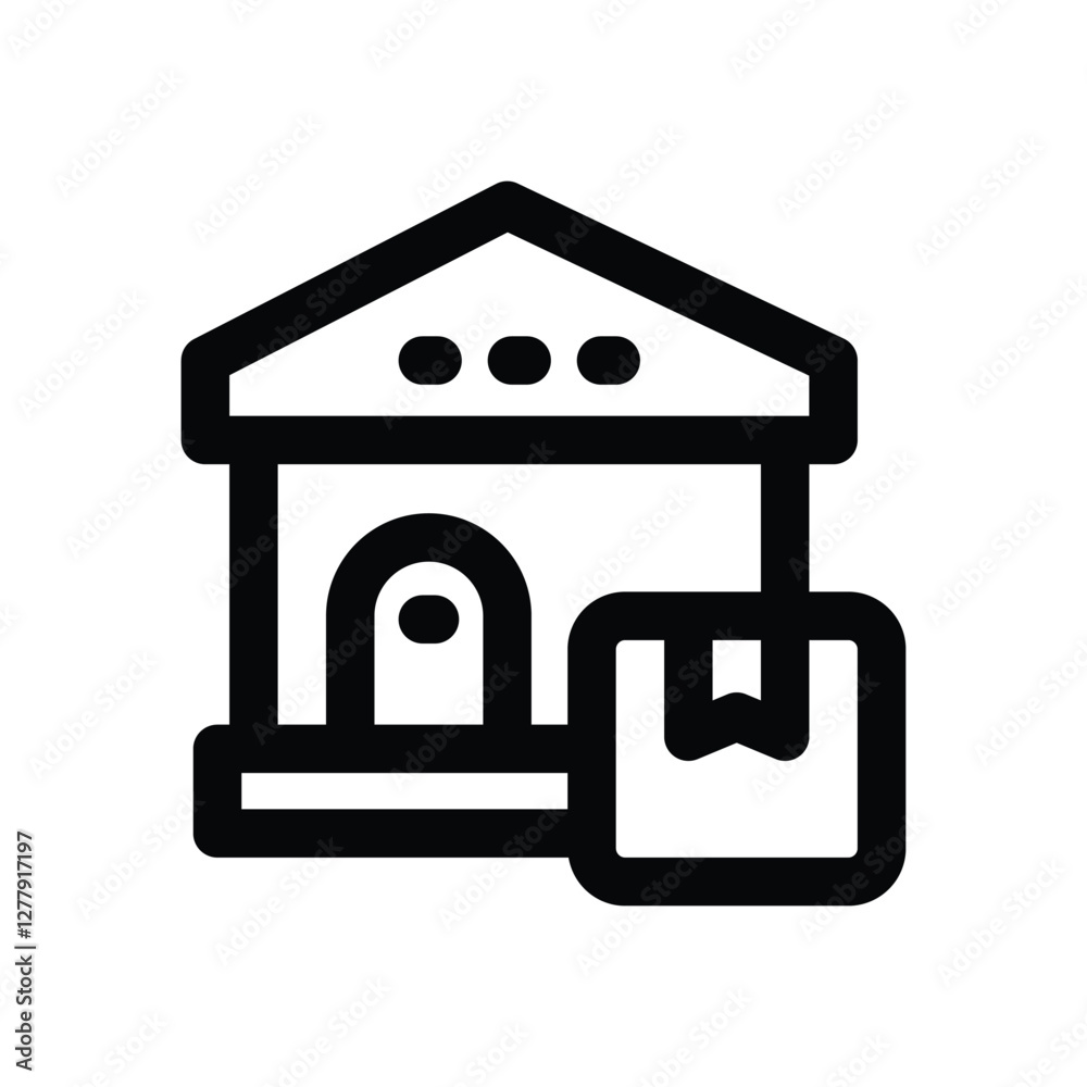 warehouse line icon. Clean and minimalist vector icon for websites, mobile apps, presentations, and logos. Fully scalable and customizable for any project. warehouse line icon. Clean and minimalist vector icon for websites, mobile apps, presentations, and logos. Fully scalable and customizable for any project.