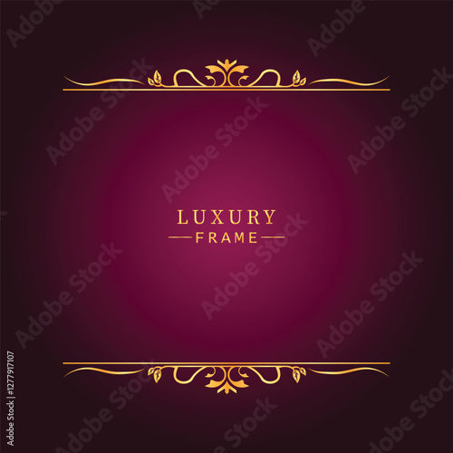Golden luxury frame border ornament premium
