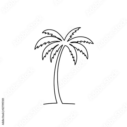 Palm Tree Line Art: A minimalist line art representation of a palm tree, capturing the essence of tropical serenity with its elegant form.