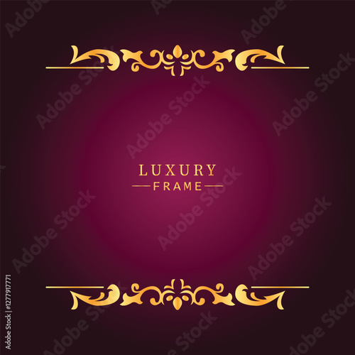 Golden luxury frame border ornament premium