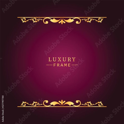 Golden luxury frame border ornament premium