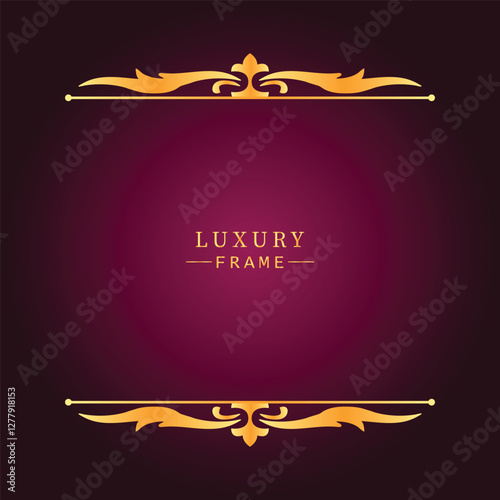 Golden luxury frame border ornament premium