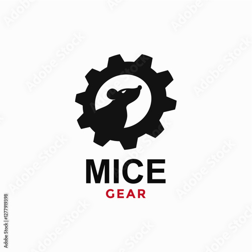 mouse and gear simple logo