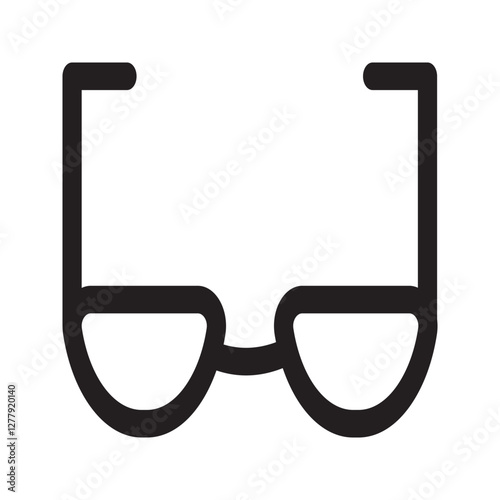  simple line drawing of a pair of glasses, symbolizing vision and eyewear, ideal for fashion or personal care themes