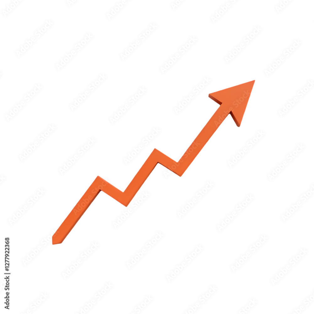 Trending Up: Growth Arrow Icon isolated on transparent background Trending Up: Growth Arrow Icon isolated on transparent background