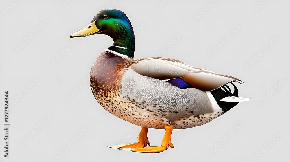 Obraz premium Majestic Mallard Duck: A Vibrant Portrait