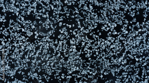 ice sludge in the river Neris, snow mush in the river water. Top shot drone. Texture, background. Climate Change. Melting Ice