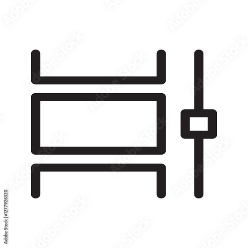 Line icon of task view representing a checklist or organized list interface for productivity and planning apps.