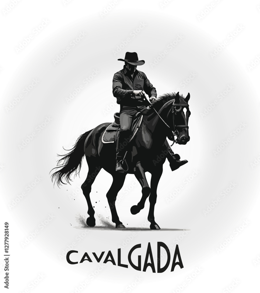 Fototapeta premium logo para cavalgada e composições semelhantes