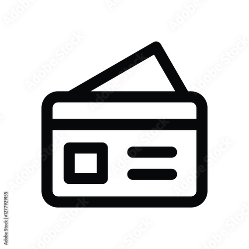 atm card line icon. Clean and minimalist vector icon for websites, mobile apps, presentations, and logos. Fully scalable and customizable for any project.