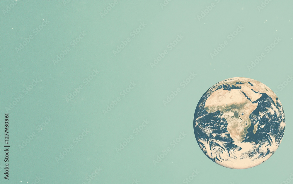 Fototapeta premium Planet Earth on Pastel Background with Copy Space 