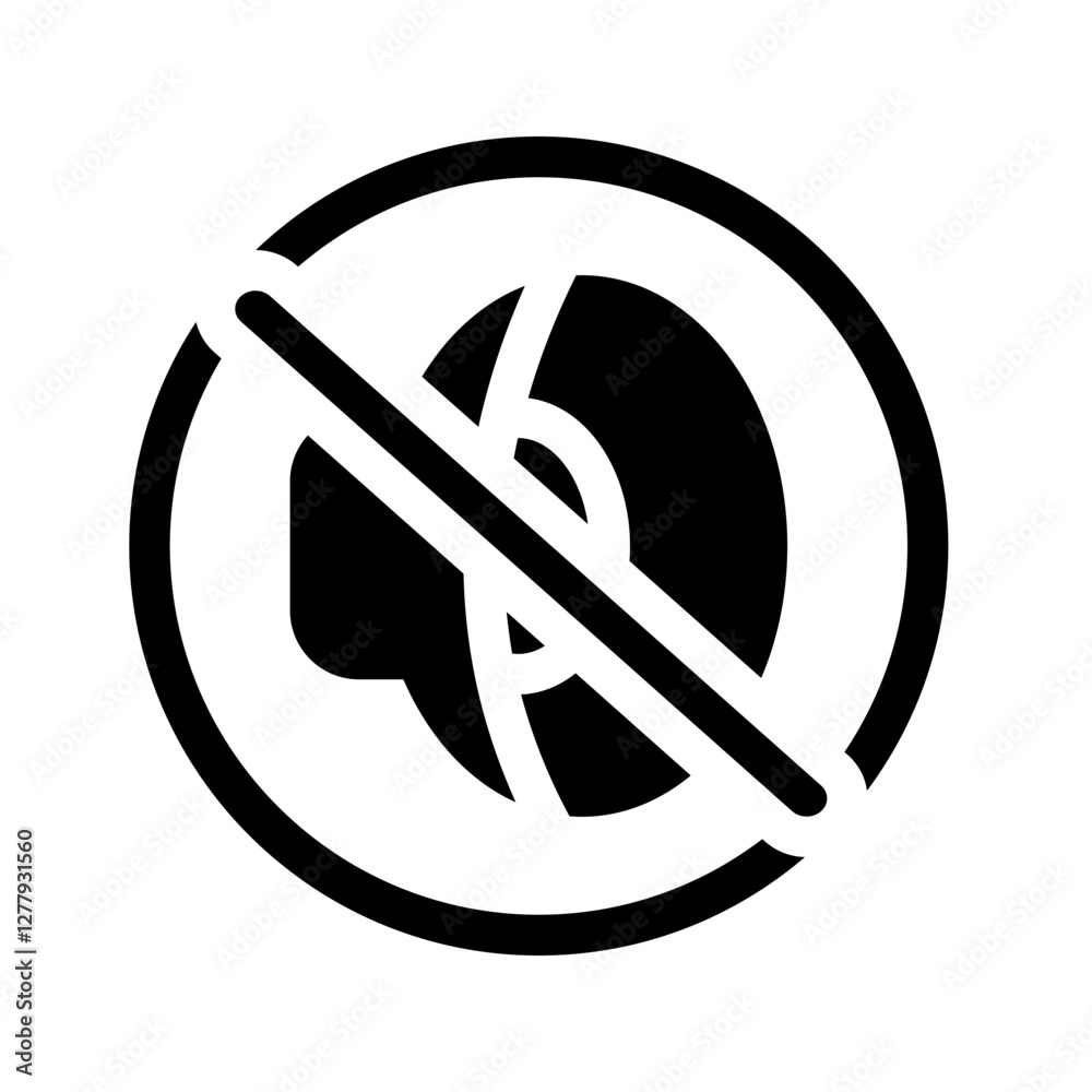 Speaker icon with a mute cross, represents silence or audio off. Speaker icon with a mute cross, represents silence or audio off.