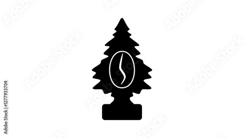 air freshener with coffee fragrance, black isolated silhouette