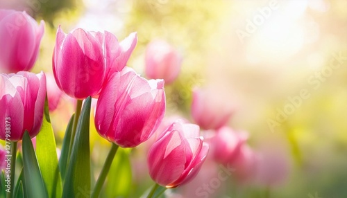 Close-Up of flower bed with variegated red Tulips in Garden, flower, beauty