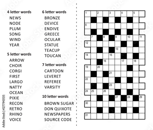 Crossword puzzle game: fill in the blanks with the words (from NEWS to SOURCE CODE) provided
