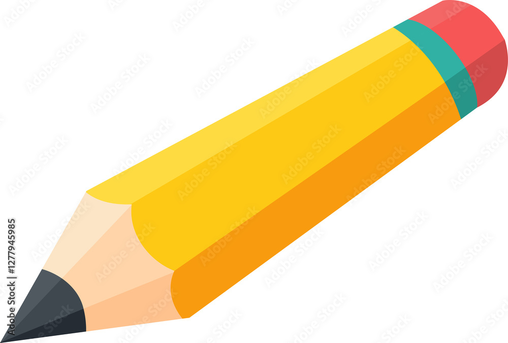 Vector cartoon yellow simple pencil Vector cartoon yellow simple pencil