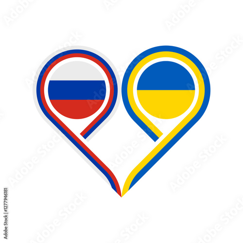 friendship concept. heart symbol icon of russia and ukraine flags. vector illustration isolated on white background Free Download friendship concept. heart symbol icon of russia and ukraine flags. vector illustration isolated on white background - GFXLoad