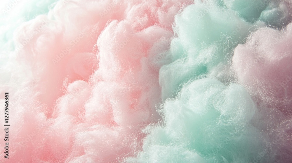 Fototapeta premium Dreamy Pastel Pink and Mint Cotton Candy Texture