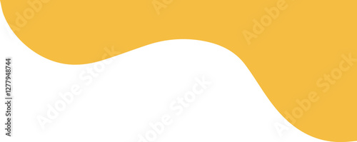 Modern yellow abstract quarter shape