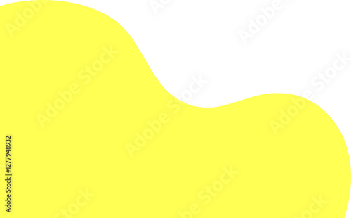 Modern yellow abstract quarter shape