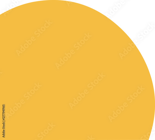 Modern yellow abstract quarter shape