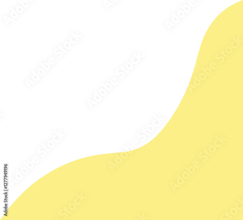 Modern yellow abstract quarter shape