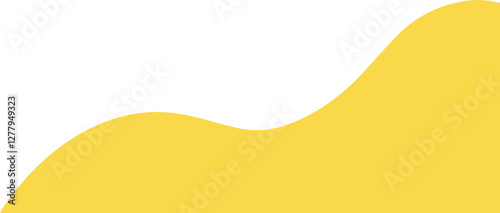 Modern yellow abstract quarter shape