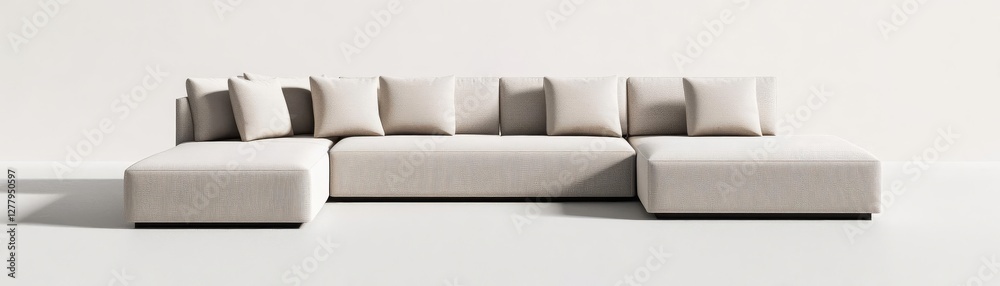 Obraz premium Sleek modular outdoor seating with contemporary neutral tones and clean lines
