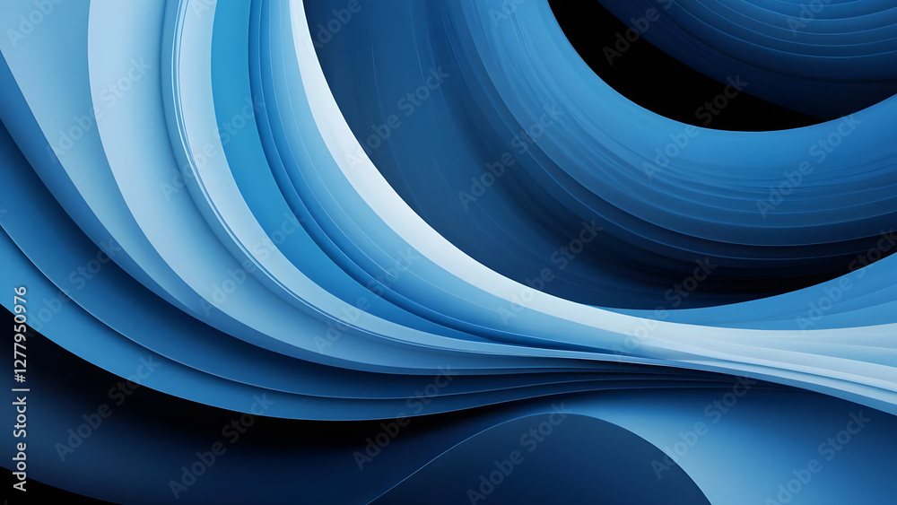 Fototapeta premium 4K Abstract Blue Fluid Waves – Modern Digital Background 