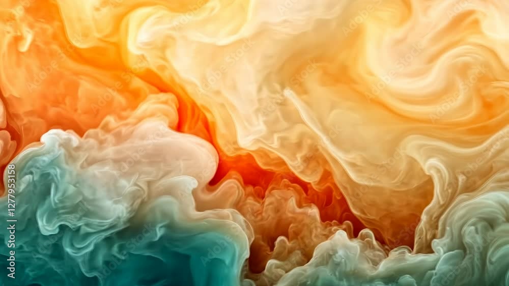 Abstract colorful swirls of liquid motion, mixing & background texture. For design elements & presentations