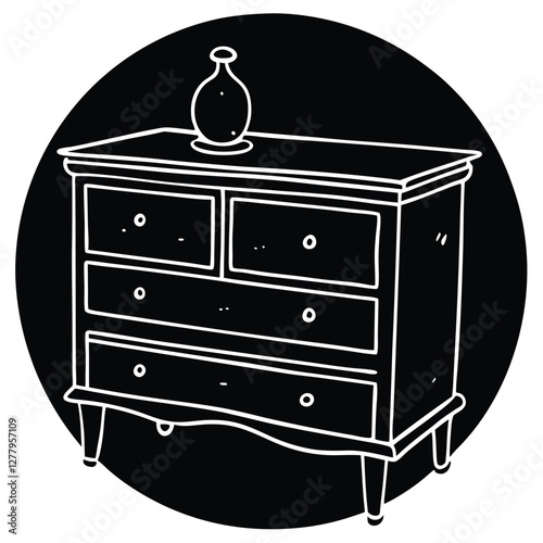 chest of drawers vector illustration