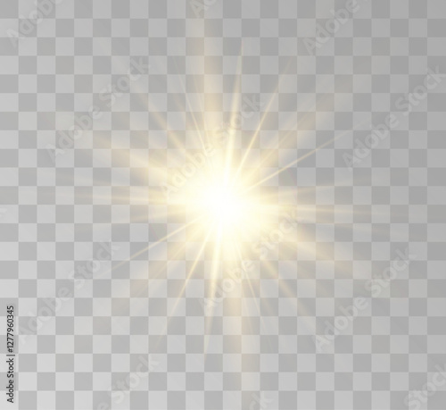 Transparent yellow sunlight special lens flash light effect. Front solar flare lenses	