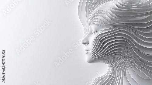 Minimalist human head profile with smooth flowing lines on a white background, symbolizing peace and mental clarity