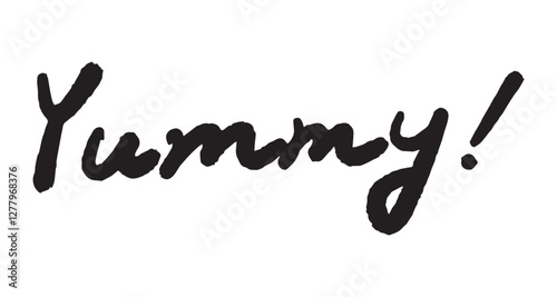 Yummy!の手書き文字　ベクターイラスト