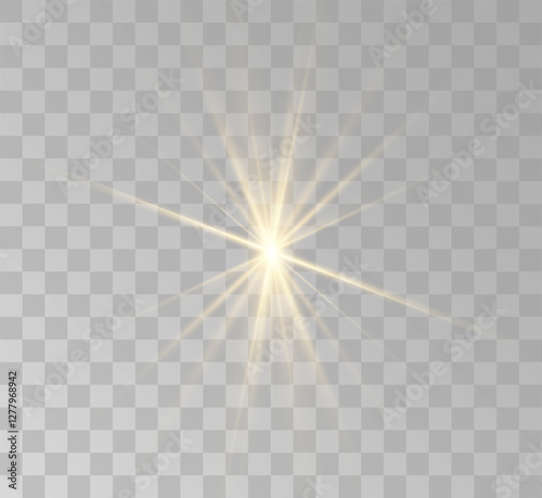 Transparent yellow sunlight special lens flash light effect. Front solar flare lenses	