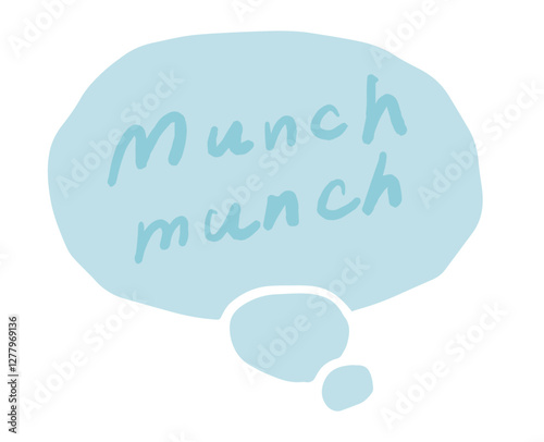 「Munch munch」吹き出し手書き文字　ベクターイラスト