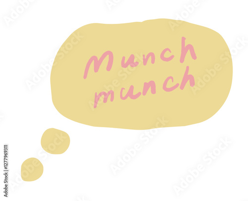 「Munch munch」吹き出し手書き文字　ベクターイラスト