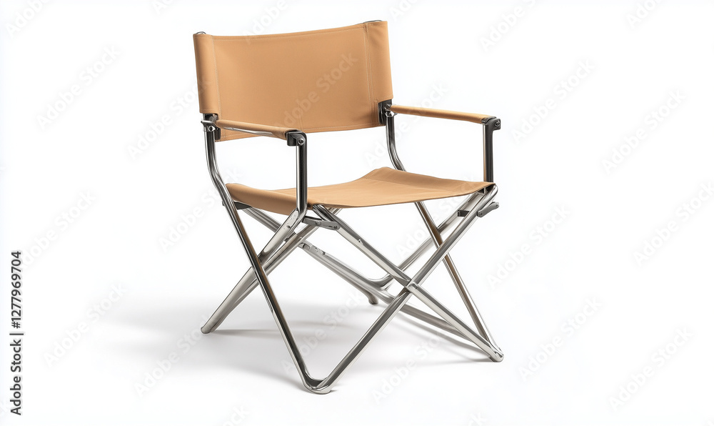 Fototapeta premium Convenient Folding Armchair with Durable Metal Frame for Practical and Comfortable Seating