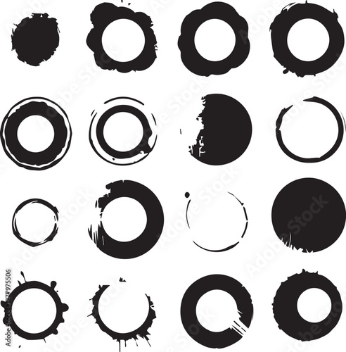 Black brush strock set