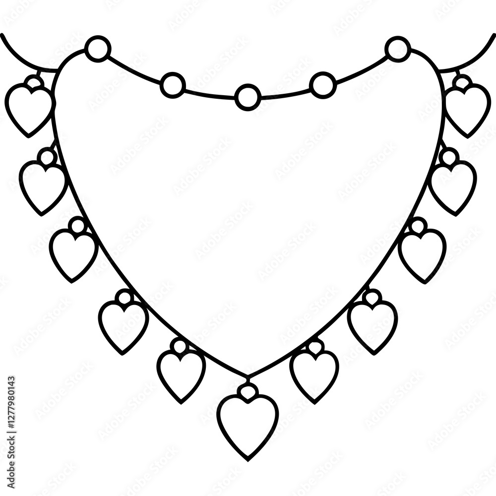 Floating Hearts Line Art Banner Floating Hearts Line Art Banner