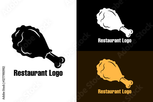 fried chicken drumstick, fast food, restaurant logo, cuisine, crunchy, food stall, food van, food cart, street foods, food blog, recipe web, foodie, vector, logo, abstract, silhouette